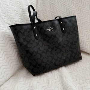 Coach Black Signature Canvas Tote
